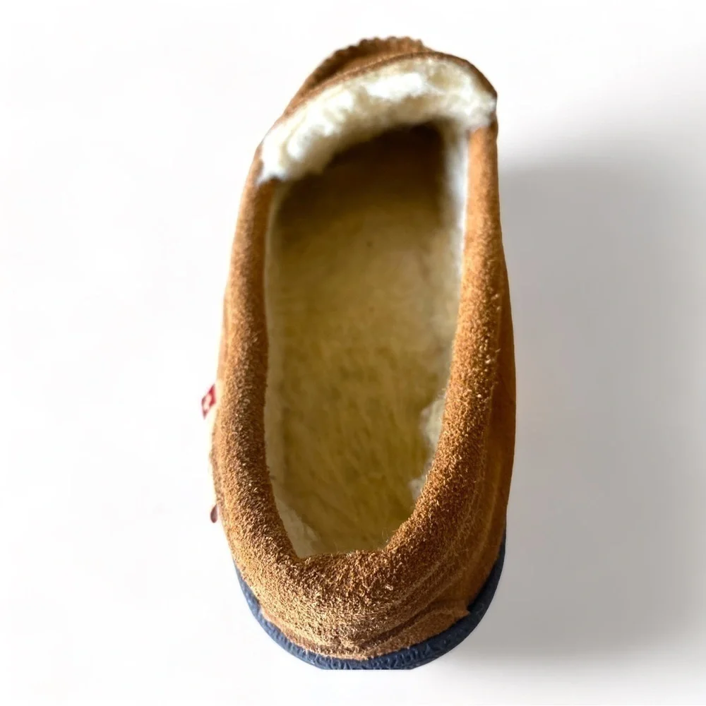 Alpine Swiss Genuine Suede Shearling Lined Moccasins Size 7 Cabincore NW…